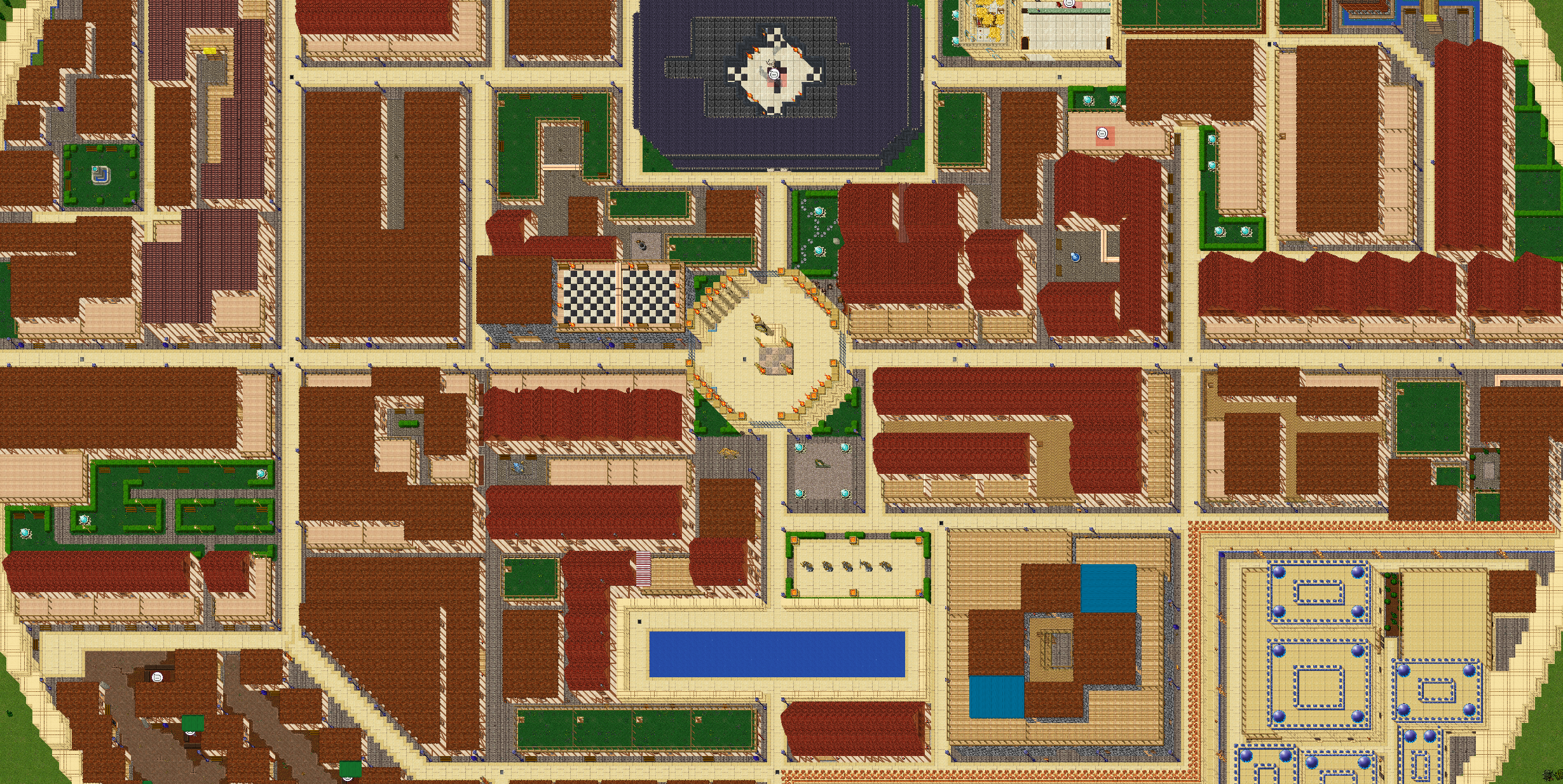 An aerial view of Centoria in the world of Frontier.